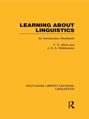 cover image of Learning about Linguistics (RLE Linguistics A